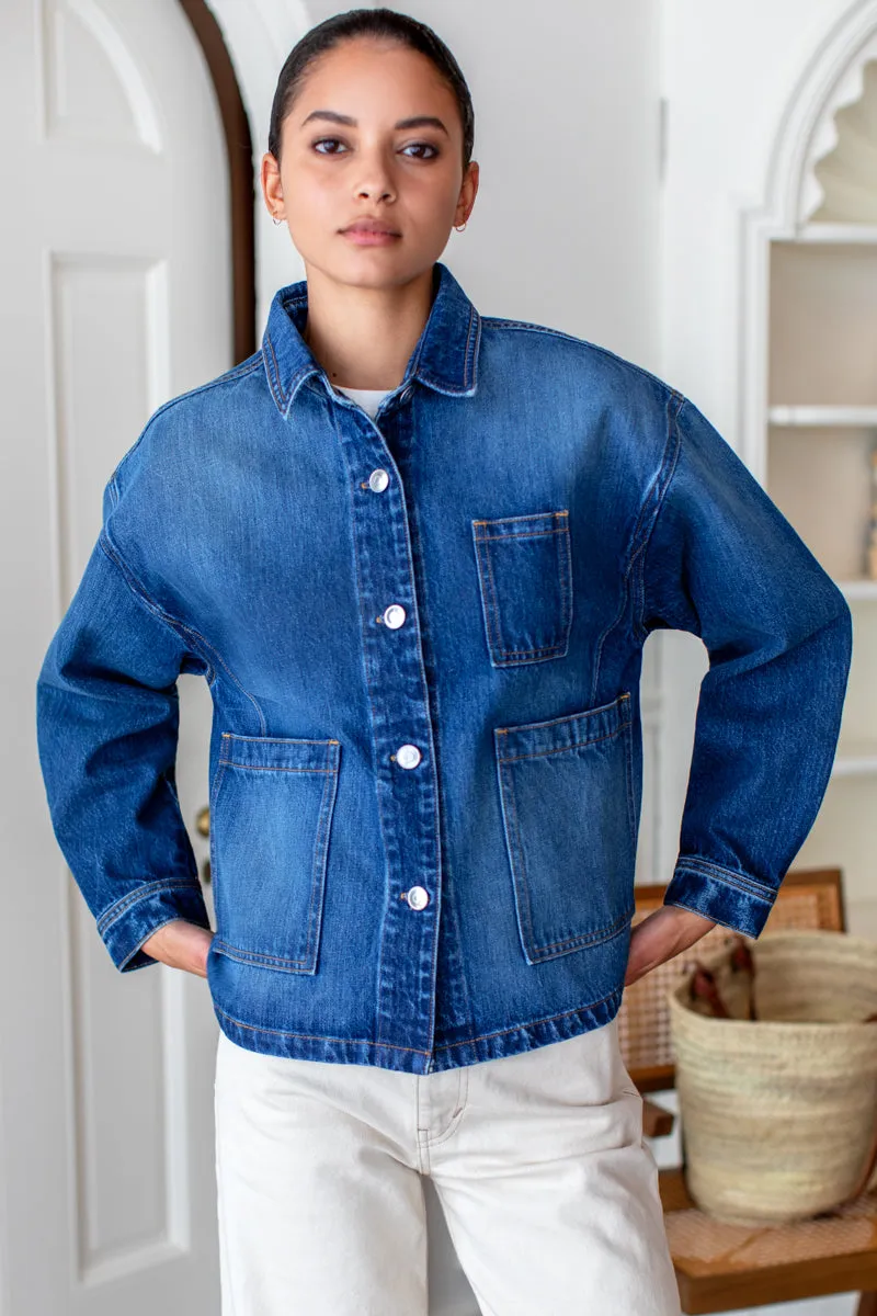 UTILITY SHIRT JACKET - Rebound Indigo Wash