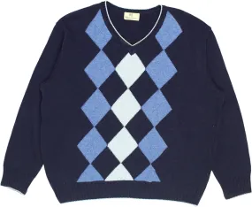 V-Neck Argyle Jumper | ThriftTale