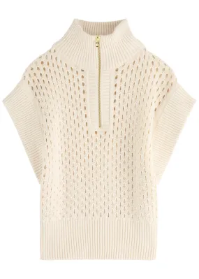 VARLEY Gaines half-zip open-knit vest -                         -                     -                