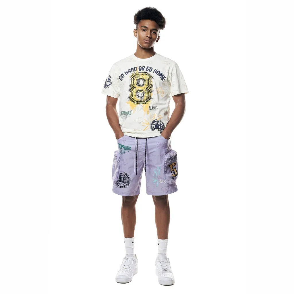 Varsity Lounge Windbreaker Shorts - Lilac