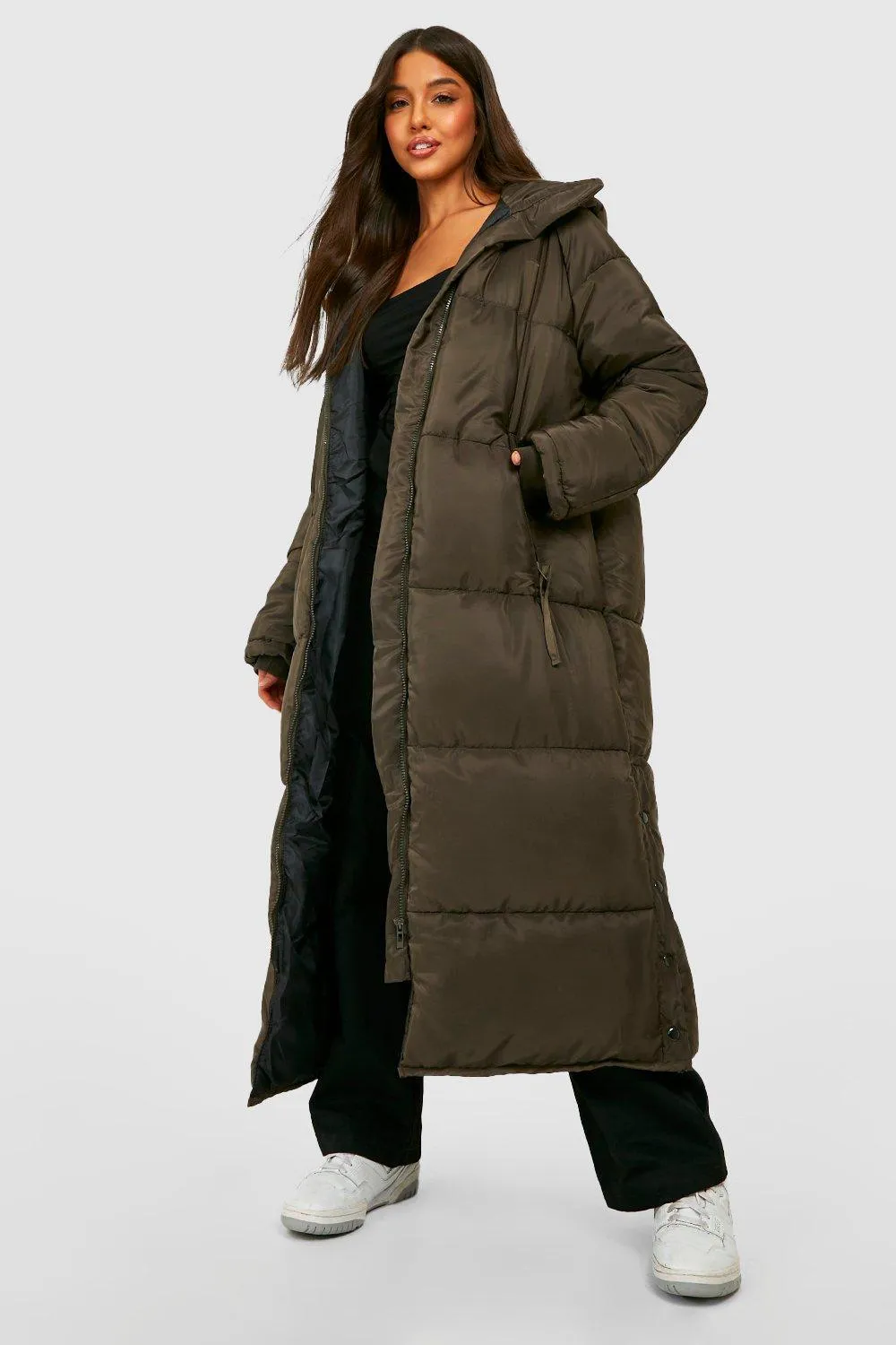 (Ve) Hooded Longline Puffer Jacket