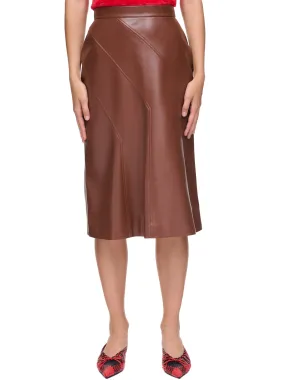Vegan Leather Skirt (WW-SKI-1-BROWN)