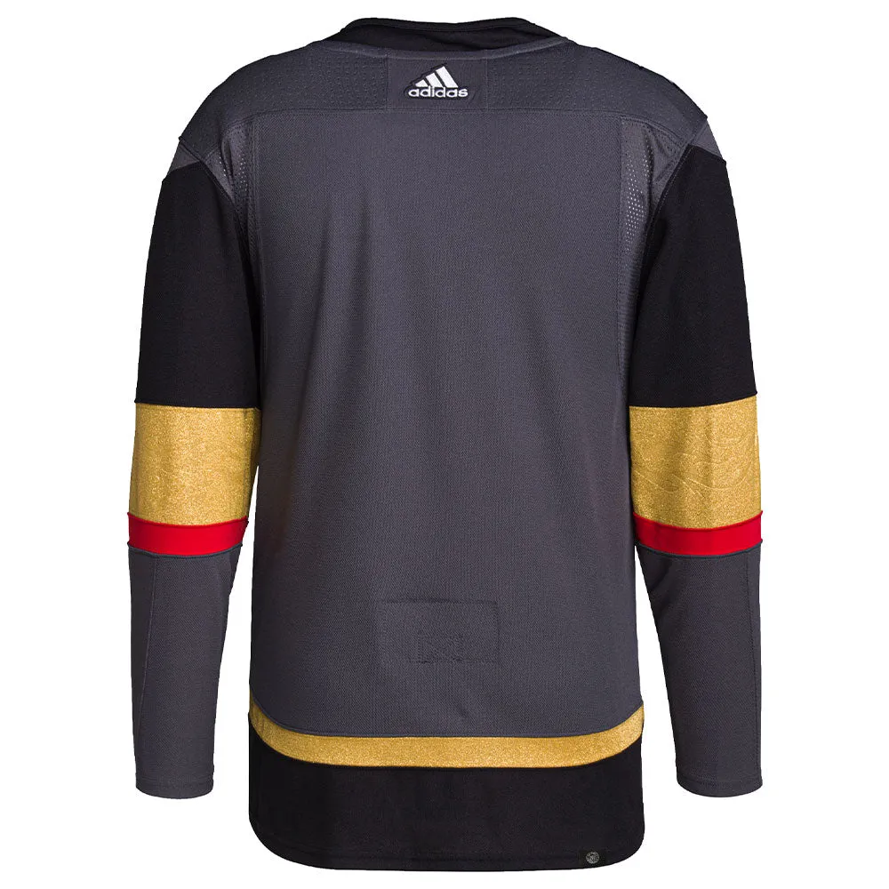 VEGAS GOLDEN KNIGHTS ADIDAS ADIZERO PRIMEGREEN AUTHENTIC GREY HOME JERSEY