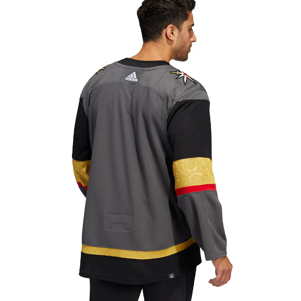 VEGAS GOLDEN KNIGHTS ADIDAS ADIZERO PRIMEGREEN AUTHENTIC GREY HOME JERSEY