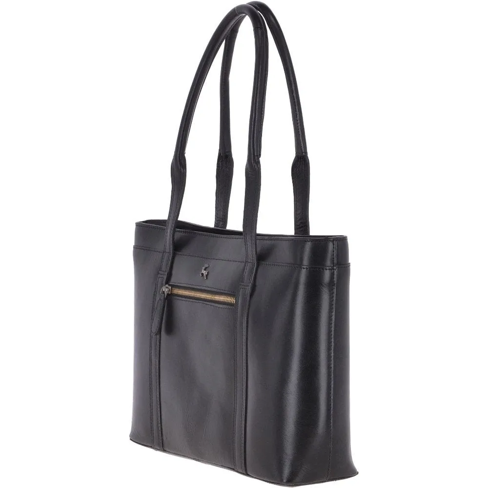 Vegetable Tanned Leather Bag Black : V-23