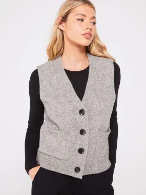 Vero Moda Sleeveless V-neck Knitted Vest - Grey