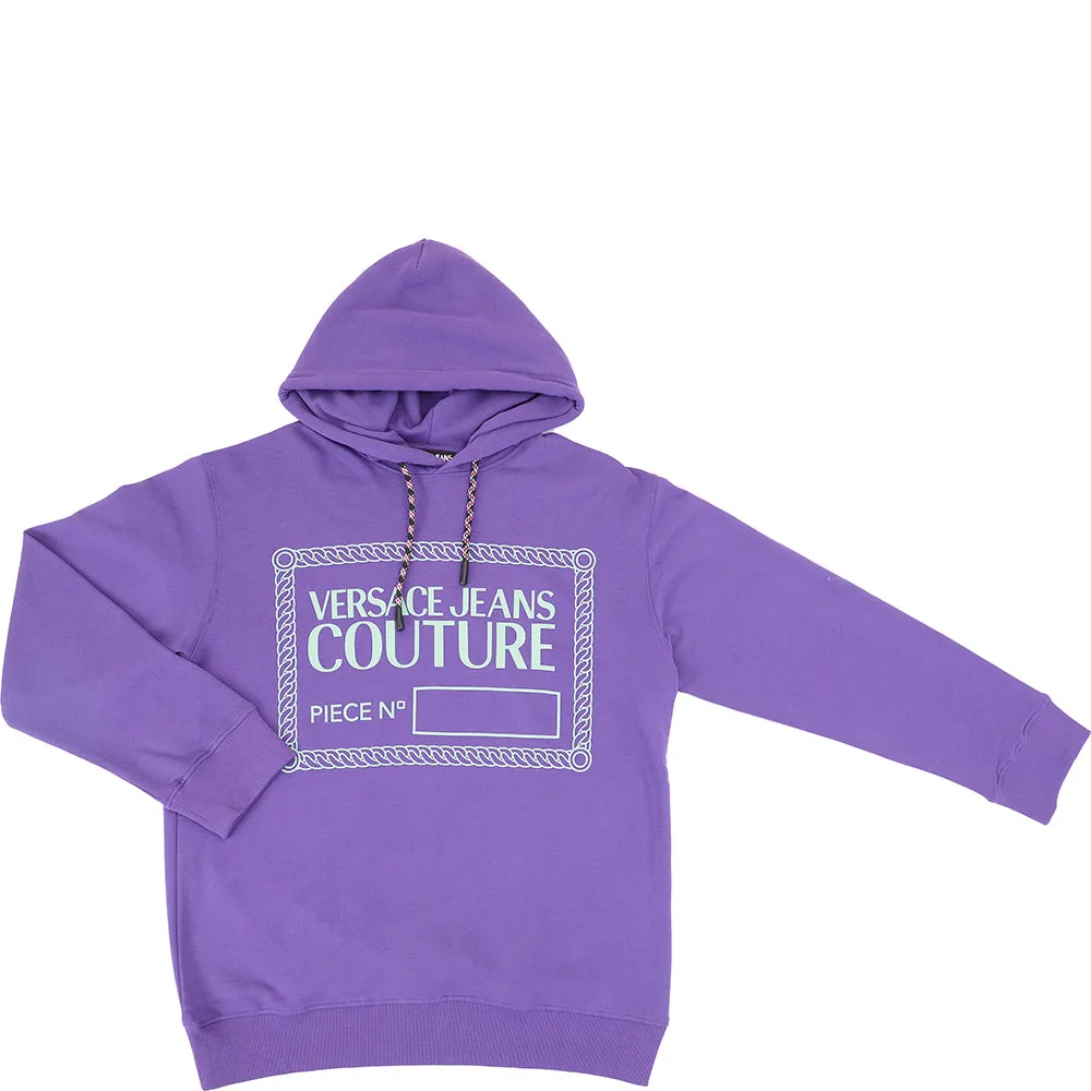 Versace Jeans Couture Men's Purple Piece Logo Oversized Hoodie