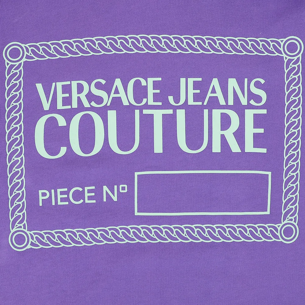 Versace Jeans Couture Men's Purple Piece Logo Oversized Hoodie