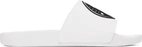 Versace Jeans Couture White V-Emblem Slides