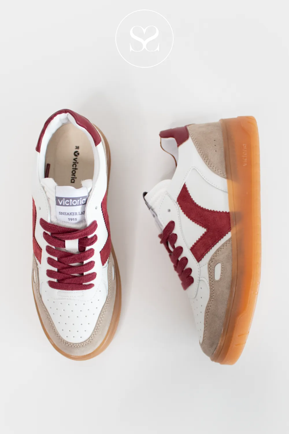 VICTORIA 1257125 RED/WHITE FLATFORM TRAINERS