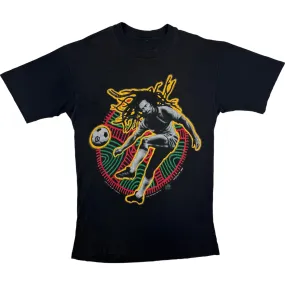 Vintage 1994 Bob Marley Football Double Sided Graphic Single Stitch T-shirt Black Rare