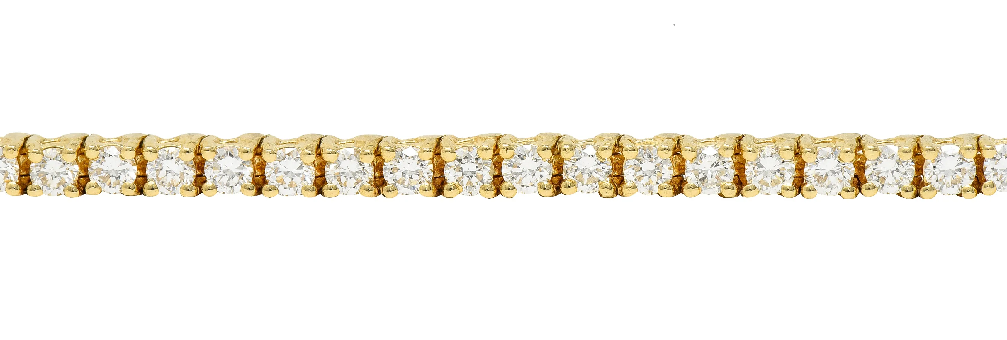 Vintage 5.00 CTW Diamond 14 Karat Yellow Gold Vintage Tennis Bracelet