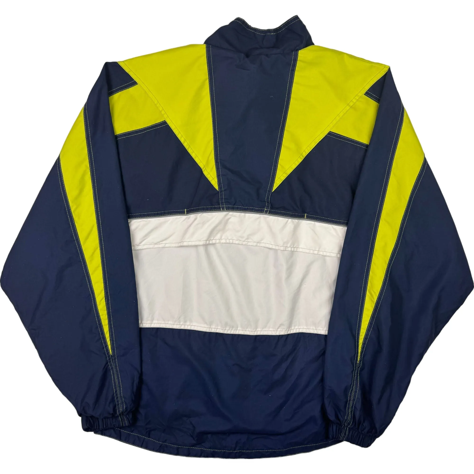 Vintage 80's Recreation Colourblock Track Jacket Navy White Yellow
