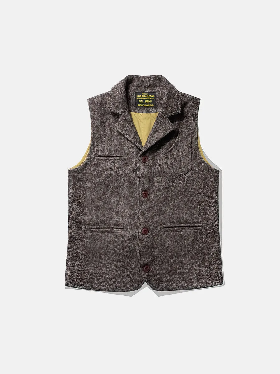 Vintage British Style Rough Wool Vest