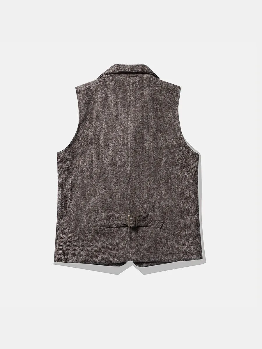 Vintage British Style Rough Wool Vest