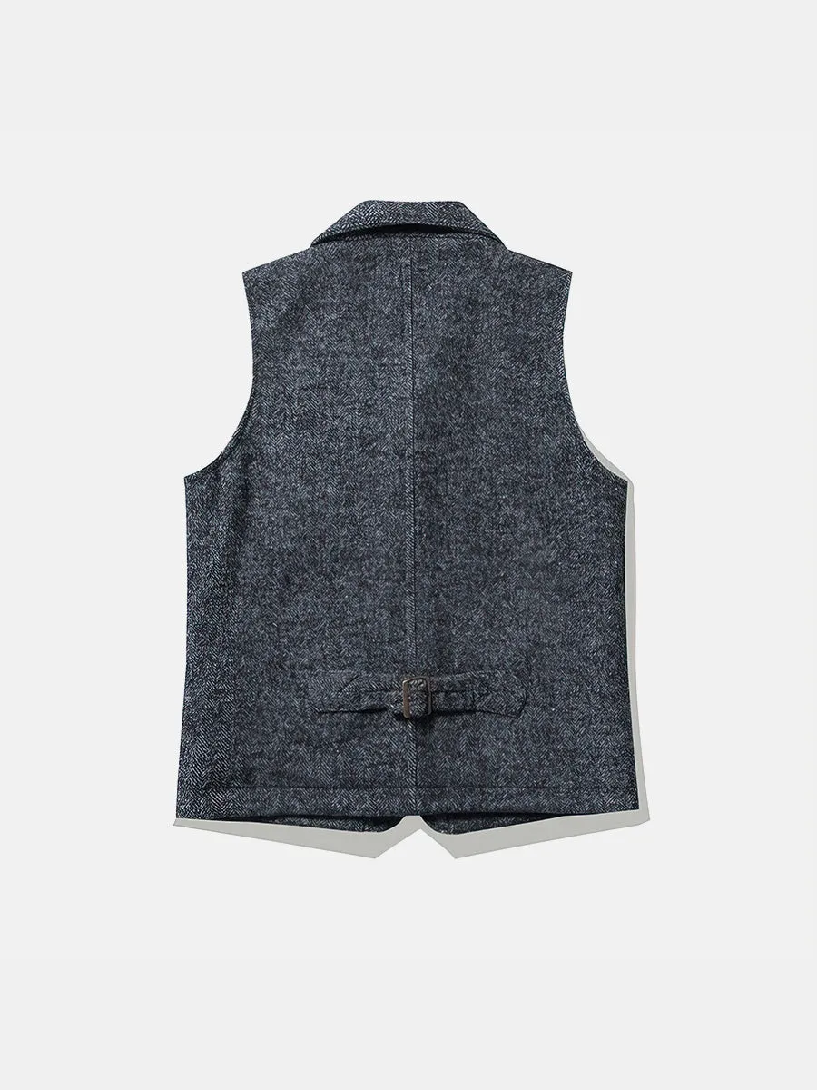 Vintage British Style Rough Wool Vest