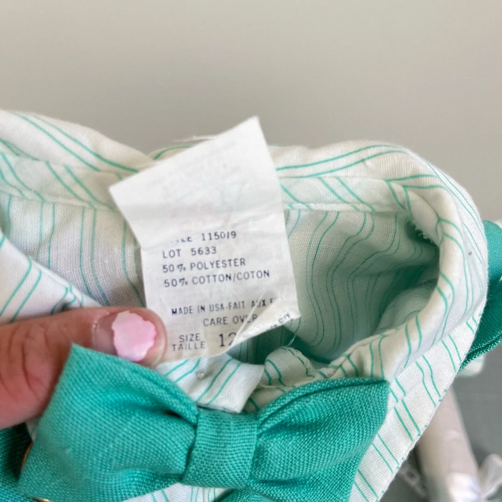 Vintage Good Lad Green Shortall Romper Set 12 Months USA