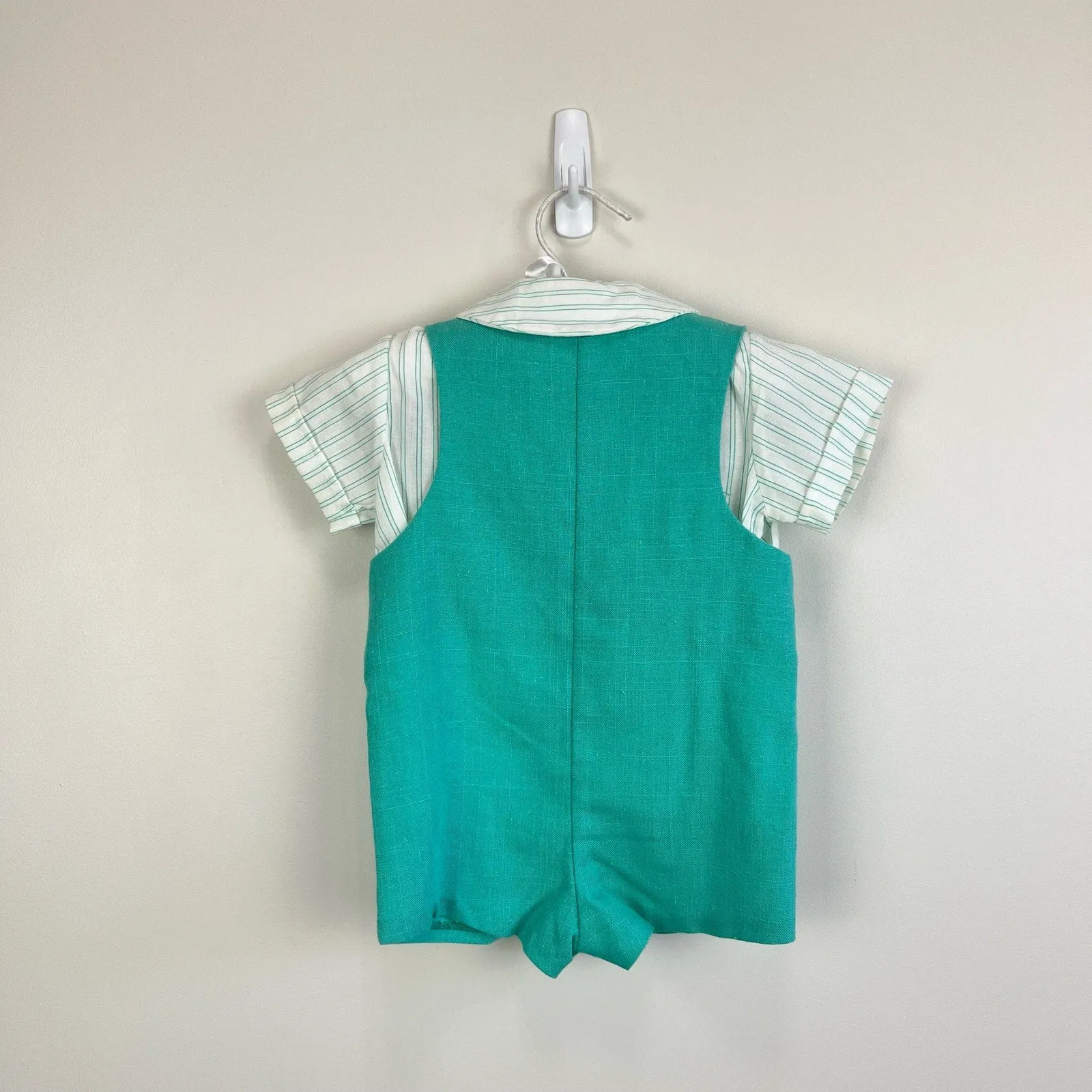 Vintage Good Lad Green Shortall Romper Set 12 Months USA