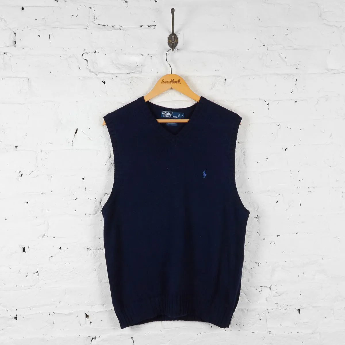 Vintage Ralph Lauren Knitted Vest - Navy - L