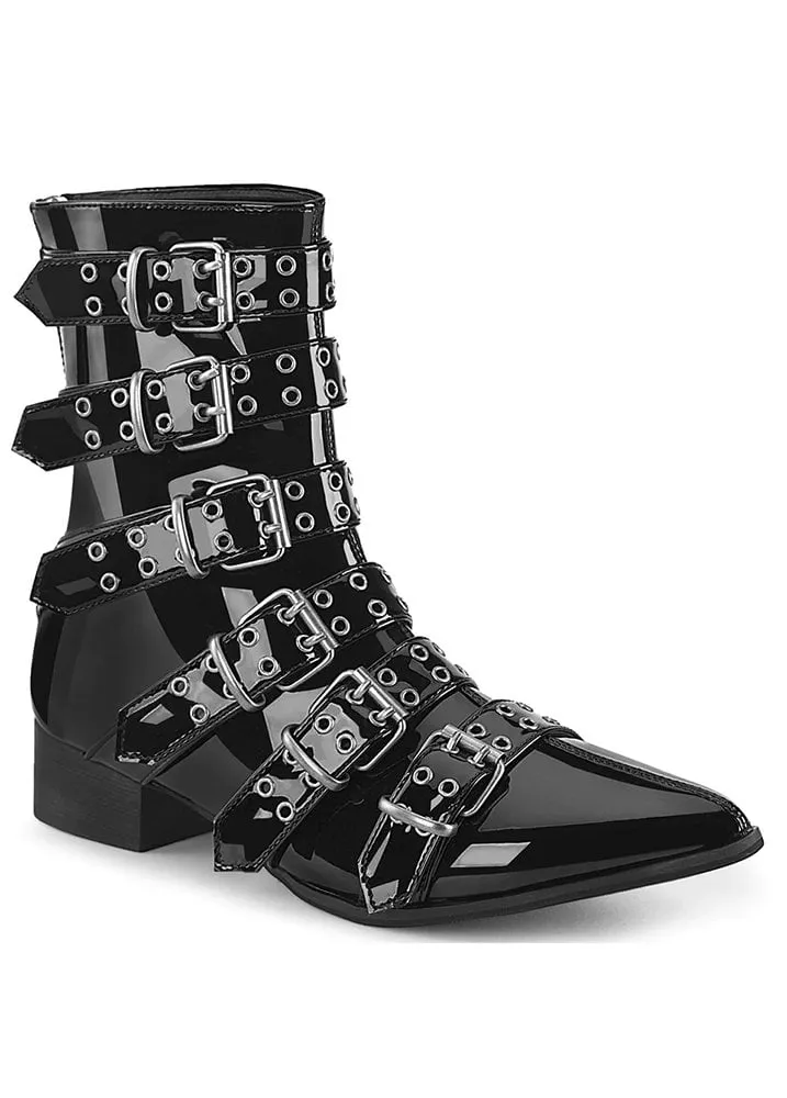 Warlock 70 Patent Buckle Mid Calf Boot