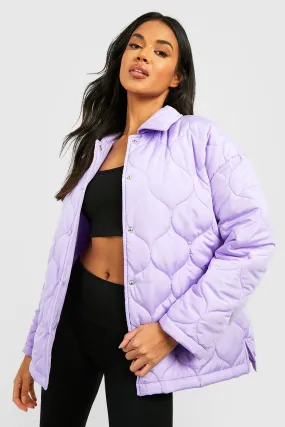 Wave Quilted Oversized Puffer Jacket