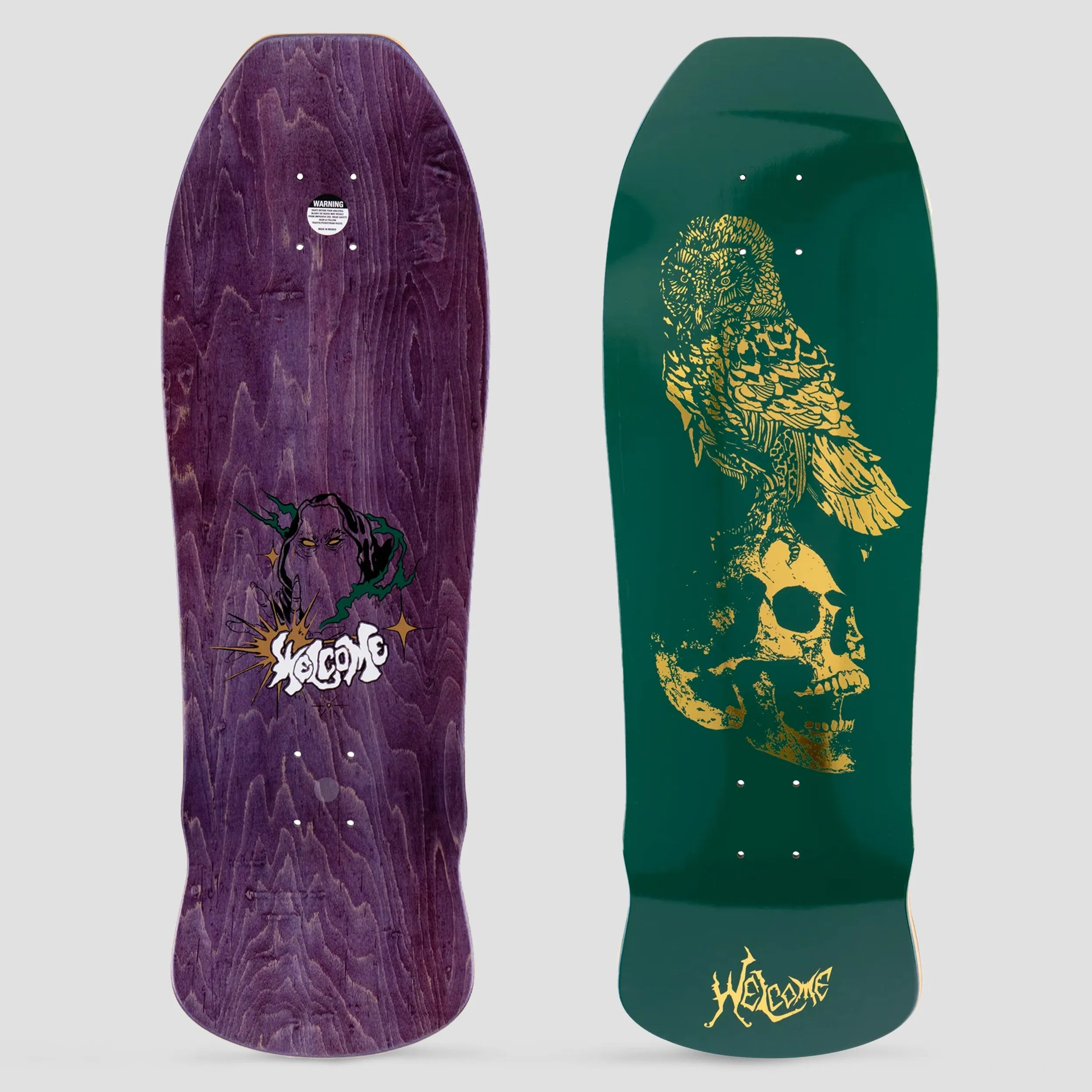Welcome 10.0 Bird Brain on Early Grab Skateboard Deck Green