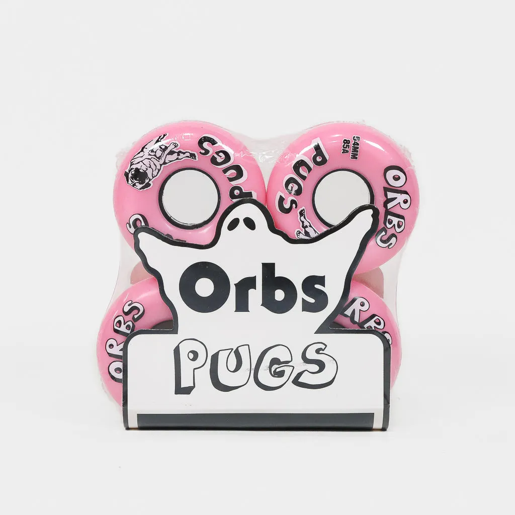 Welcome Skateboards - 54mm (85A) Orbs Pug Skateboard Wheels - Pink