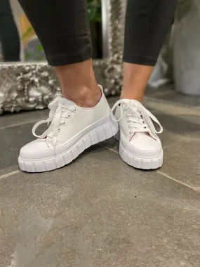 White Mayze Stack Trainers