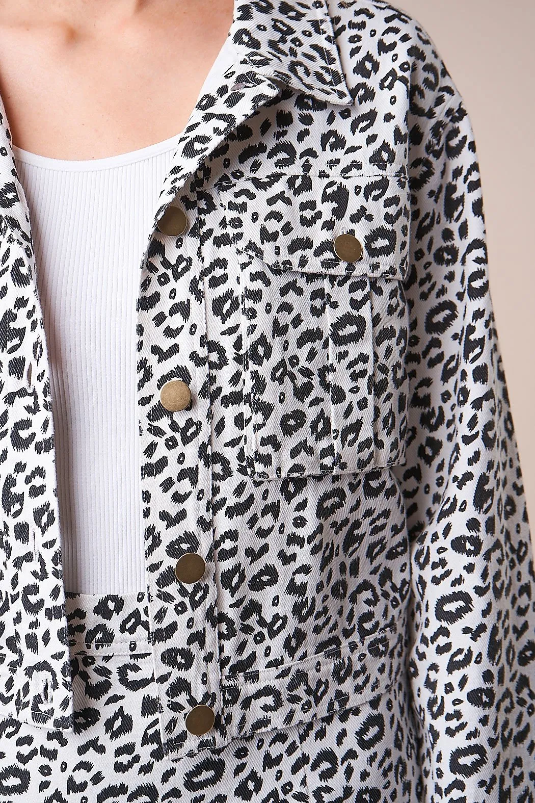 Wildest Dreams Cropped Leopard Denim Jacket
