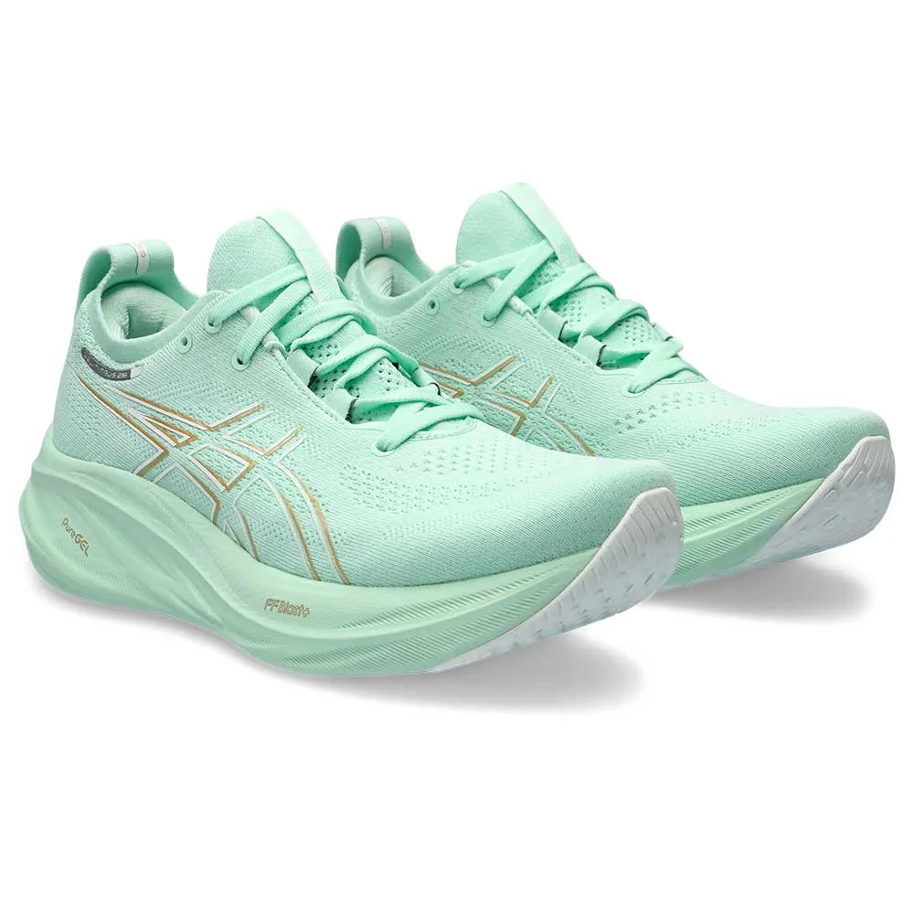 Womem's Gel-Nimbus 26 Running Shoe - Mint Tint/Pale Mint - Wide (D)