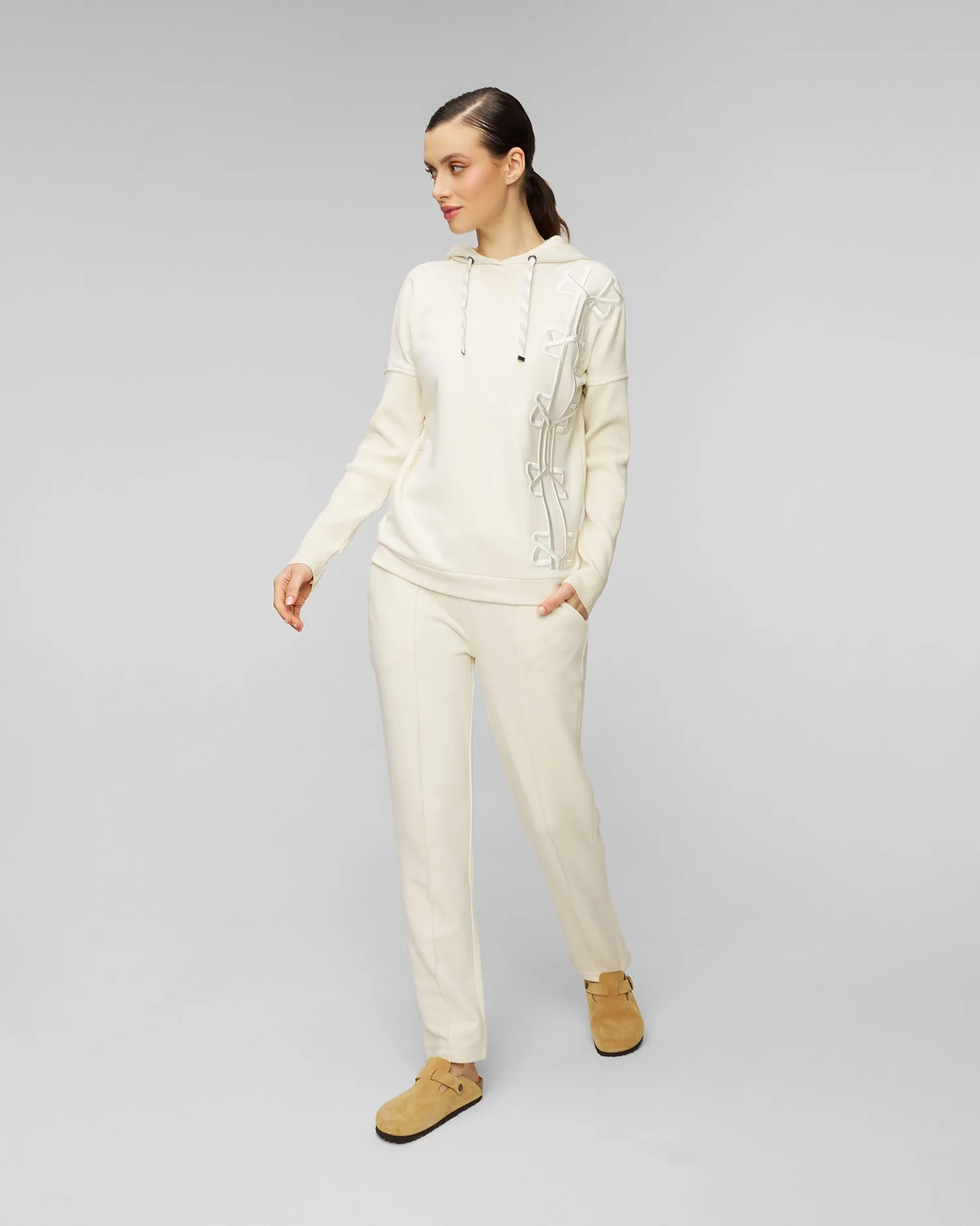 Women's beige viscose trousers BOGNER Carey 16878766-133
