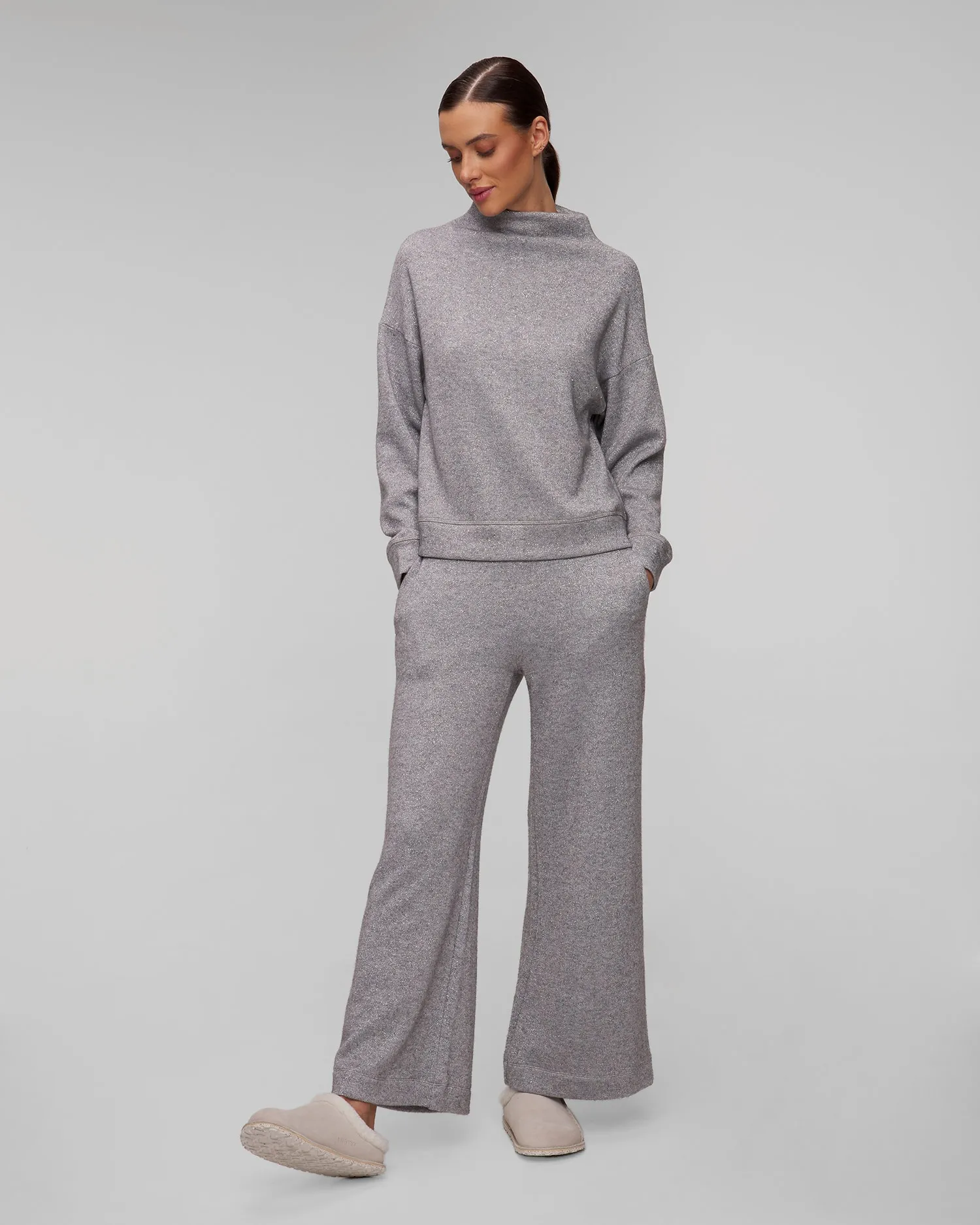 Women's black knitted trousers with viscose Deha D12048-43800