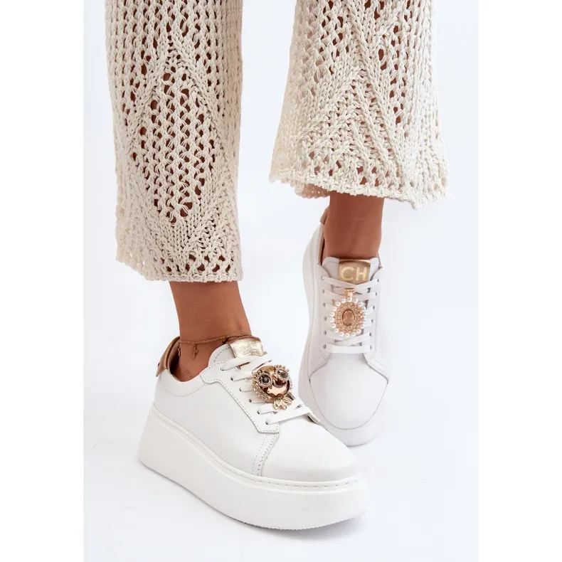 Women's Leather Sneakers CheBello 4411 White