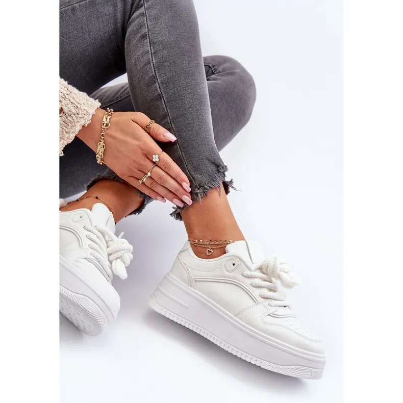 Women's Platform Sneakers Eco Leather White Vhisper
