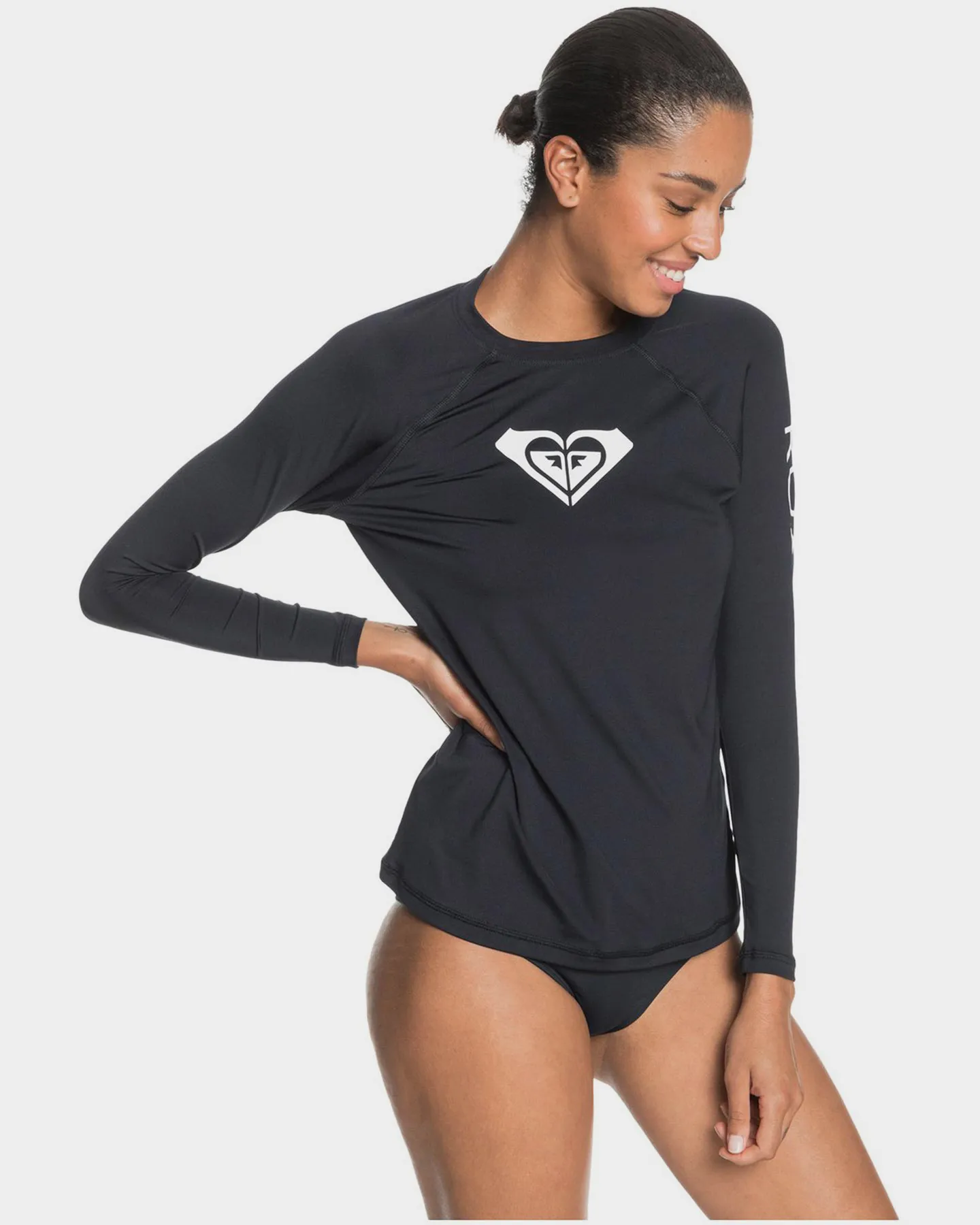 Womens Beach Classics Long Sleeve Upf Rash Vest - Anthracite | SurfStitch