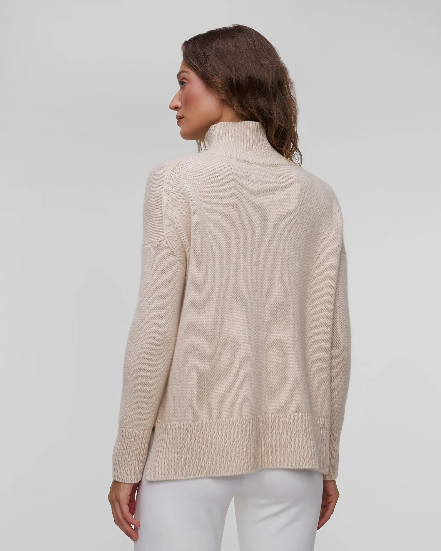 Women’s beige cashmere turtleneck Kujten Ulla F2060-2