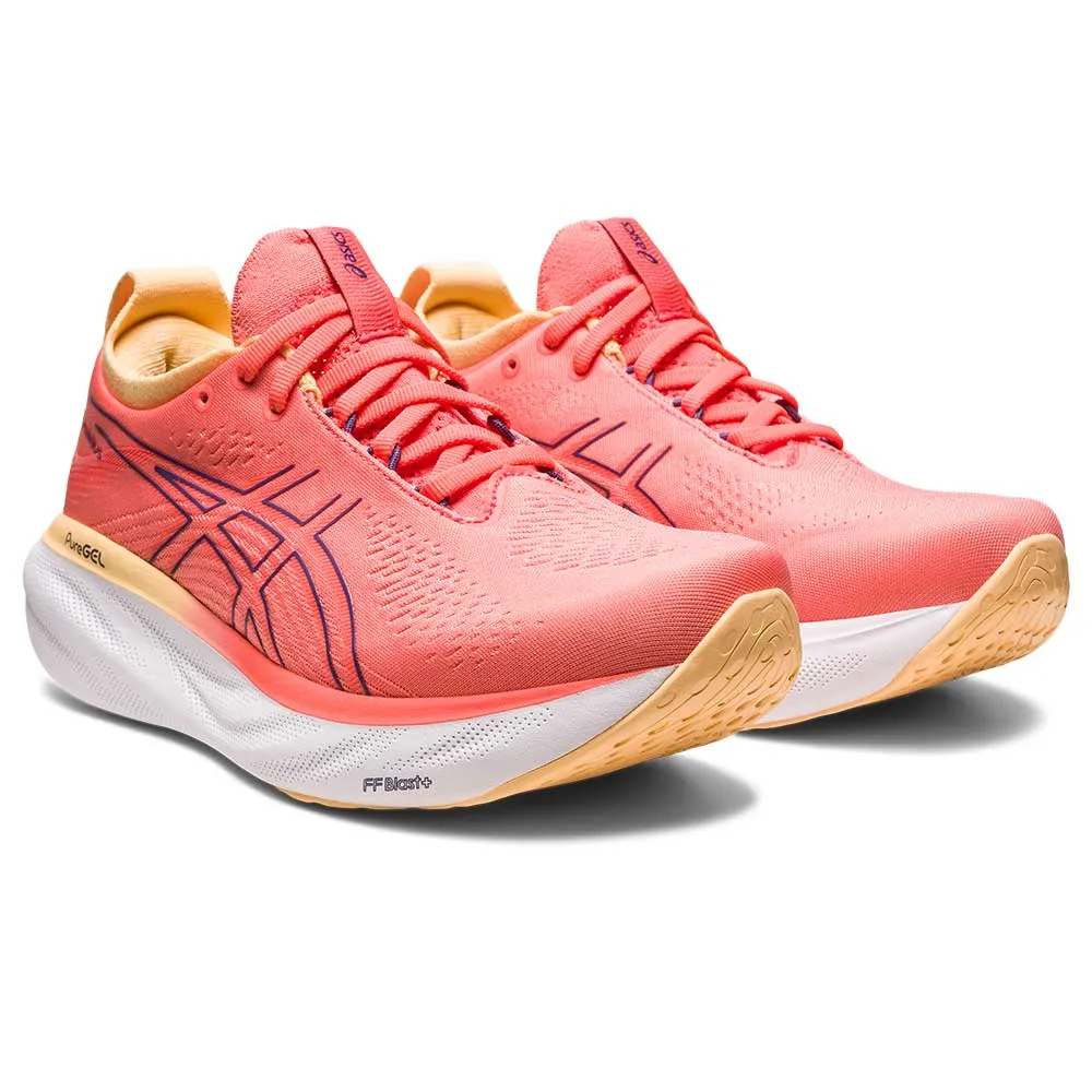 Women's Gel-Nimbus 25 Running Shoe - Papaya/Dusty Purple- Regular (B)