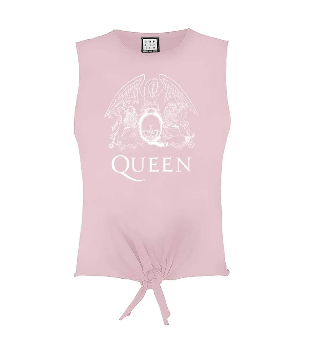 Womens/ladies queen sleeveless crop top pink Amplified