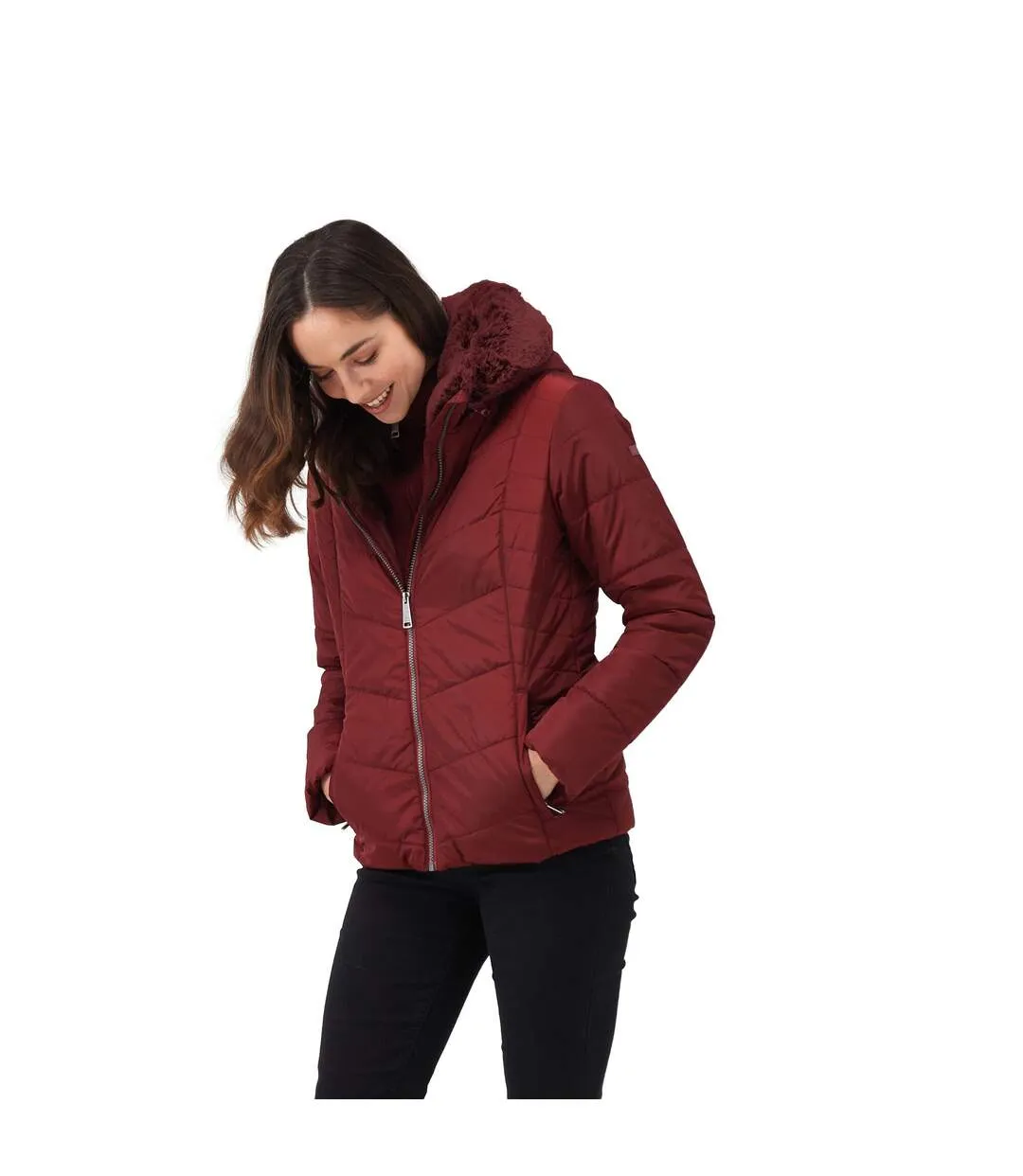 Womens/ladies wildrose baffled padded hooded jacket cabernet Regatta