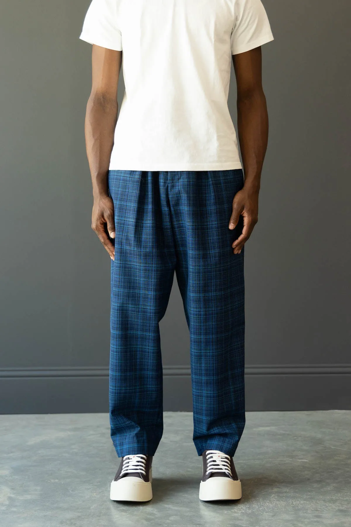 Wool Plain Weave Trousers - Ink