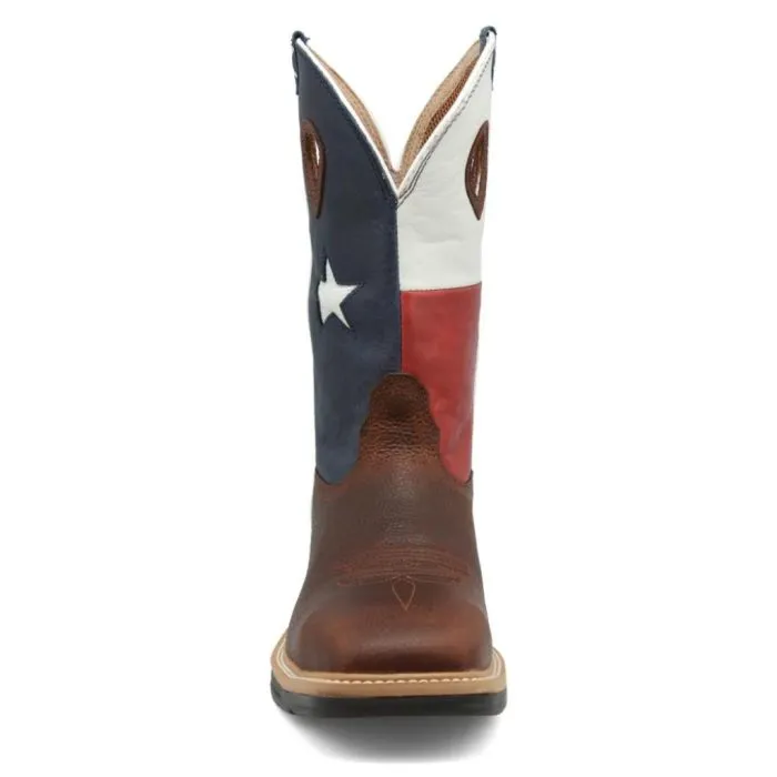Work Twisted X Men's 12"" Western Work Boot Brown & Texas Flag