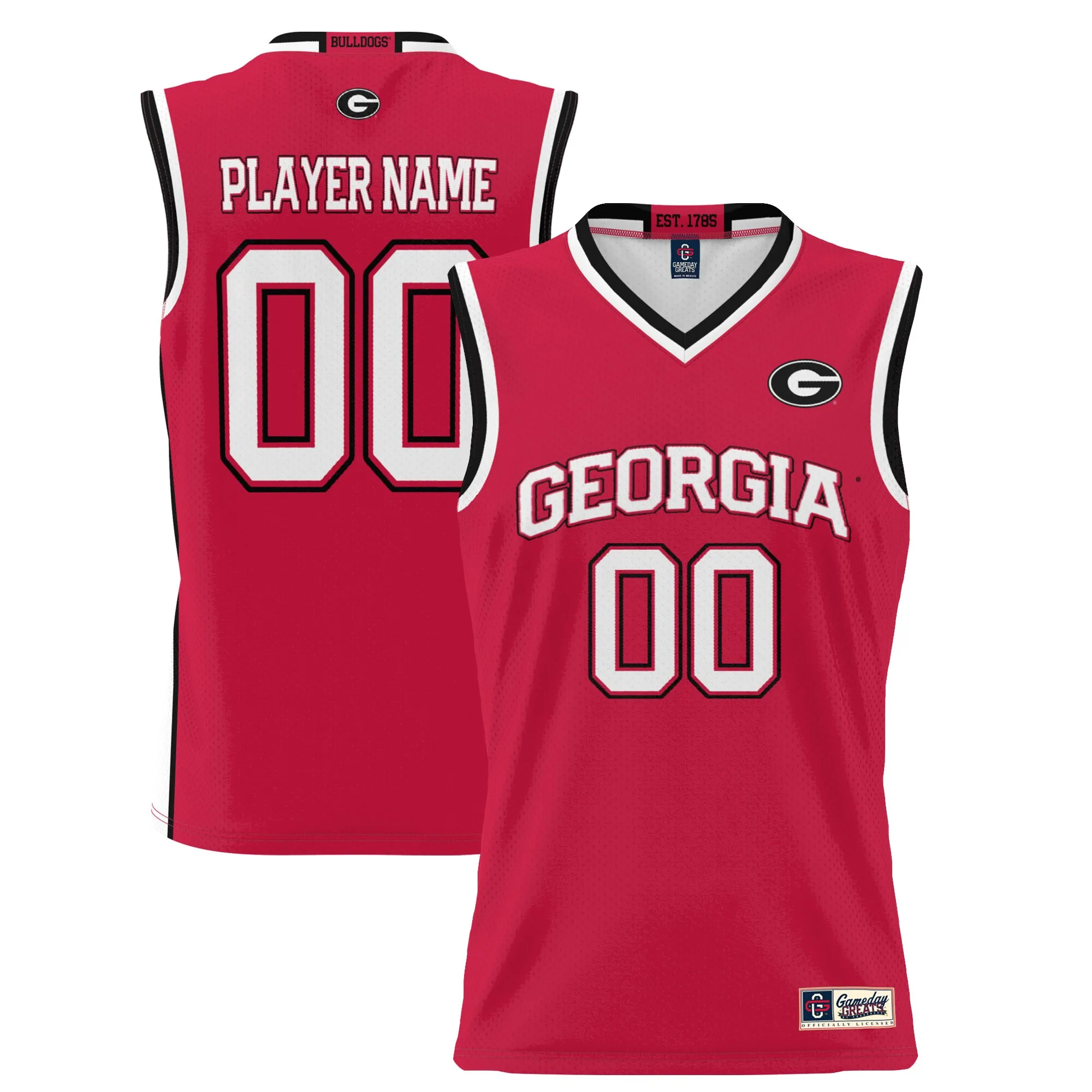 Youth GameDay Greats Red Georgia Bulldogs NIL Pick-A-Player Lightweight Basketball Jersey