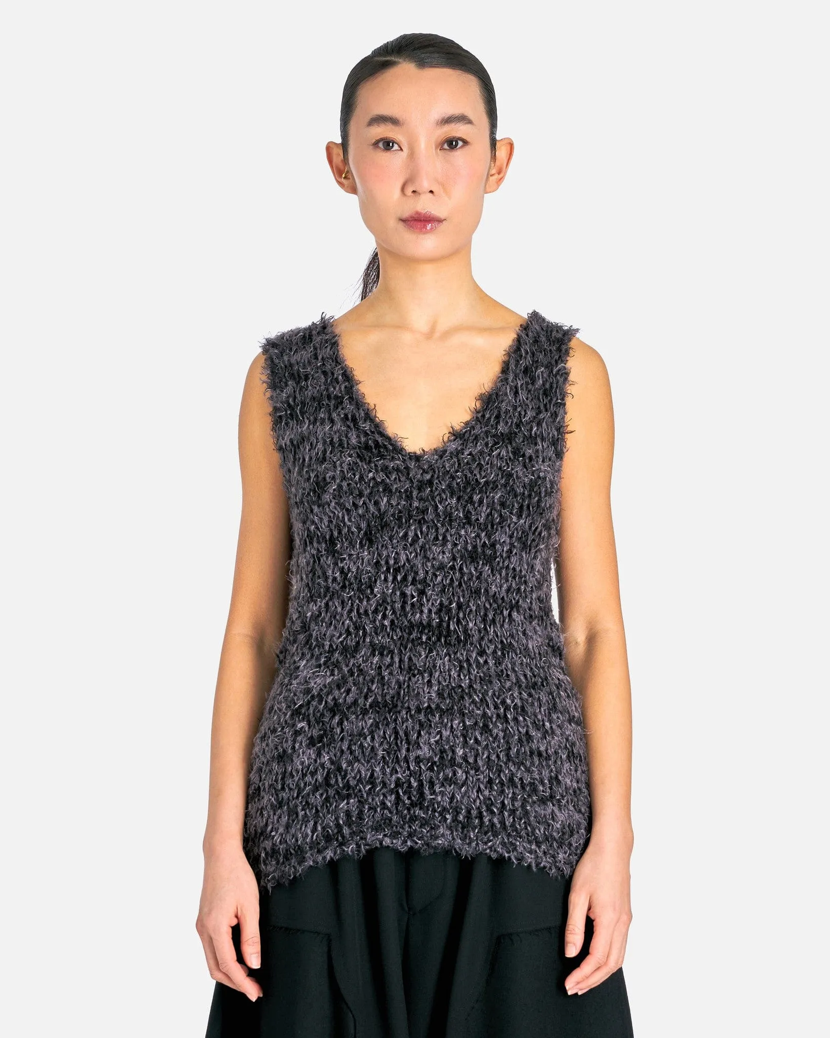 Y's by Yohji Yamamoto V-Neck Compact Vest in Black
