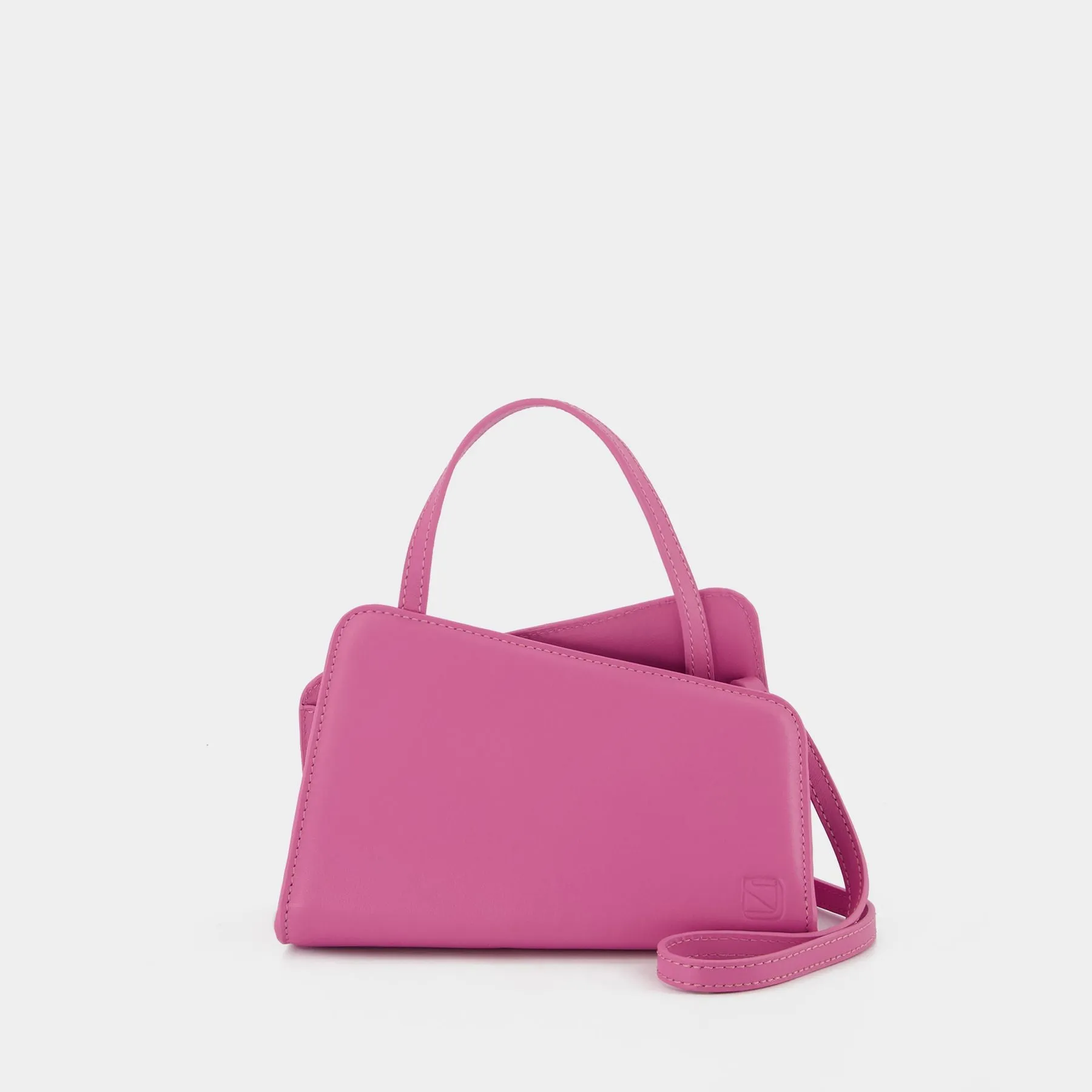 Yuzefi  Slant Mini Tote Bag in Pink Leather