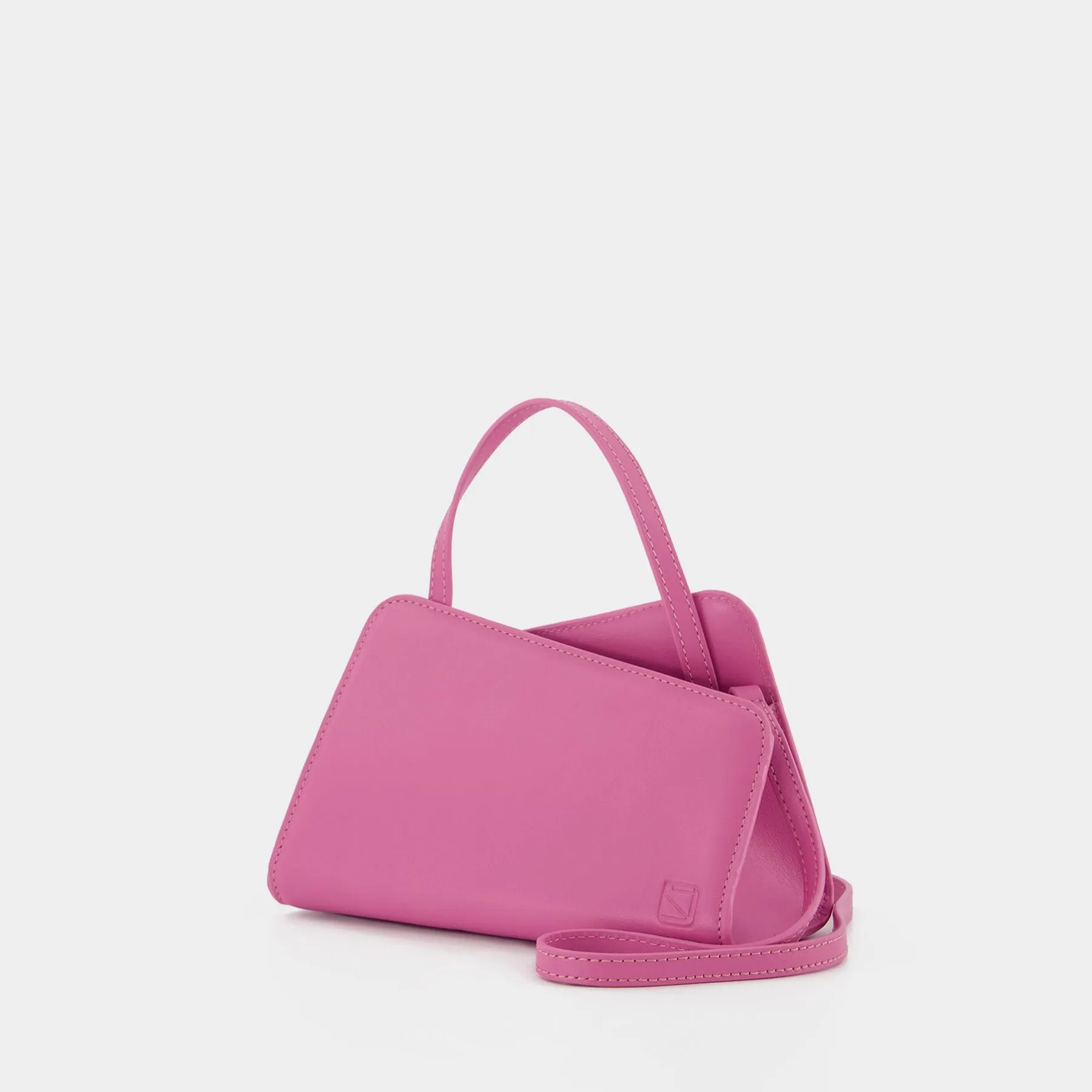 Yuzefi  Slant Mini Tote Bag in Pink Leather