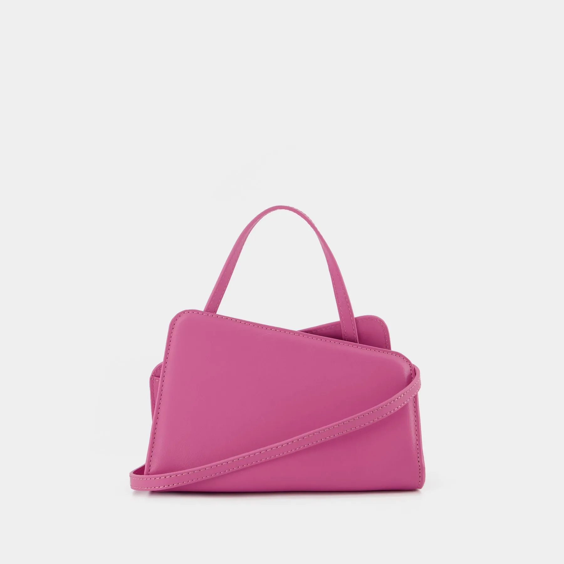 Yuzefi  Slant Mini Tote Bag in Pink Leather