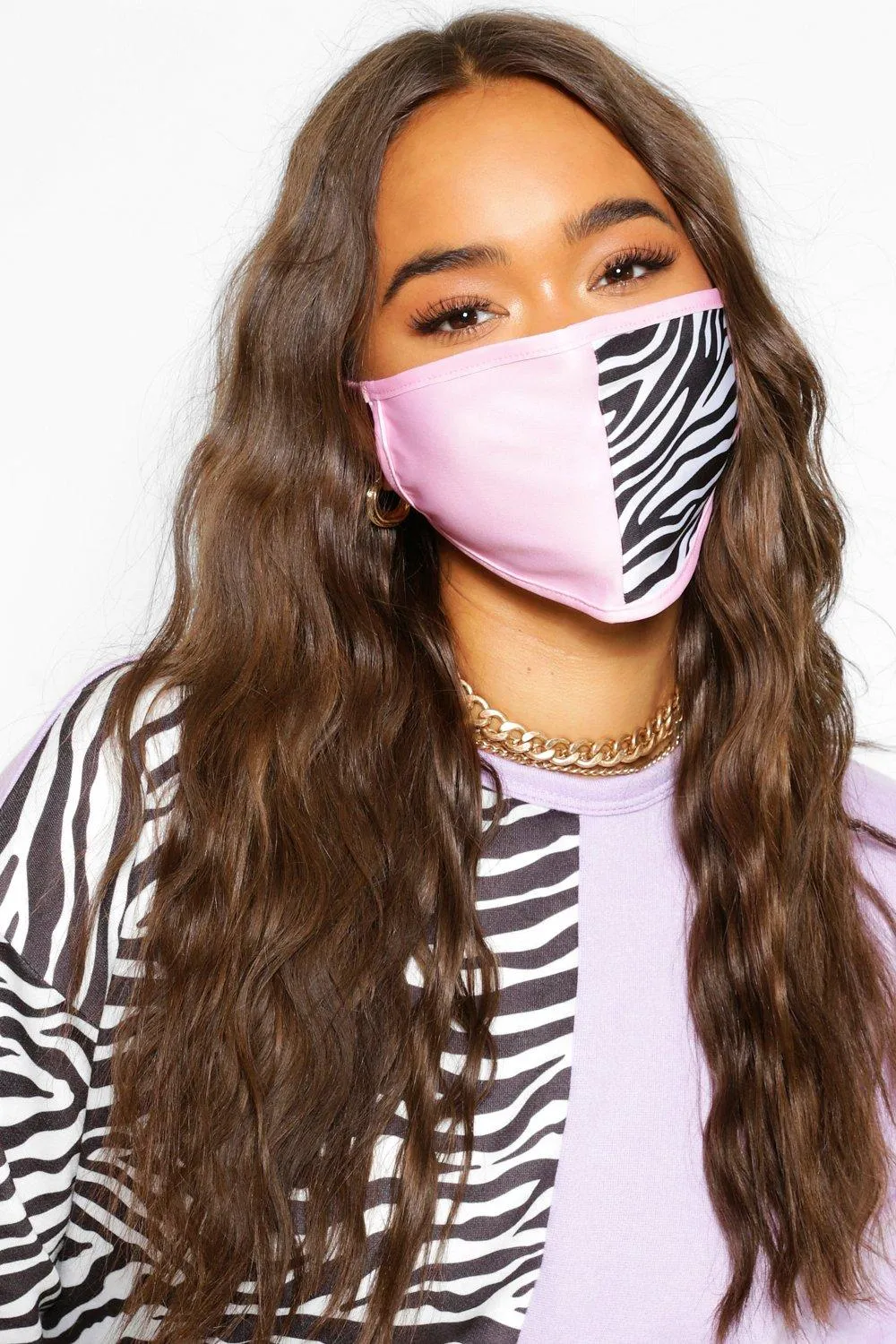 Zebra Color Block Fashion Face Mask