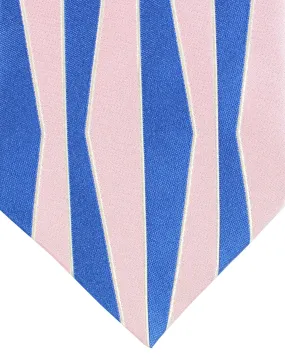 Zilli Paris Tie Pink Royal Blue Design - Wide Necktie FINAL SALE