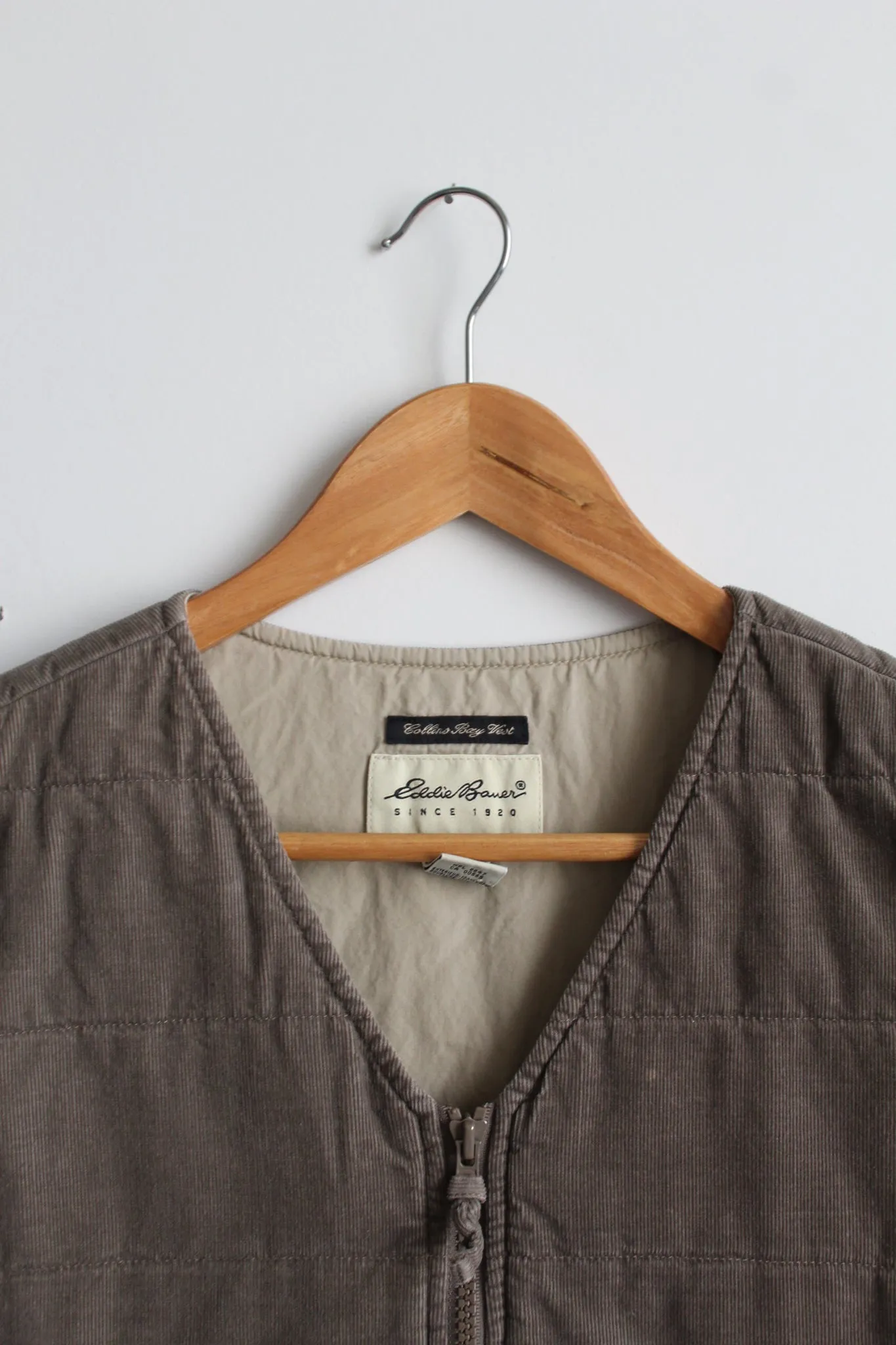 zip front corduroy vest
