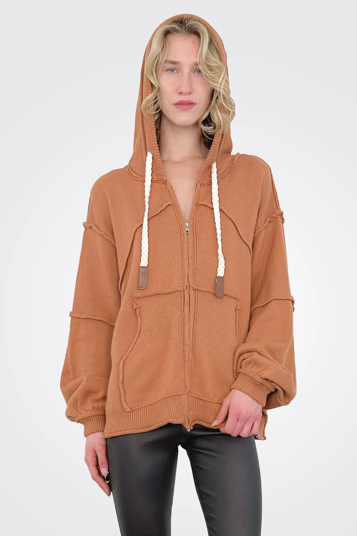 Zip Up Hoodie - Cinnamon